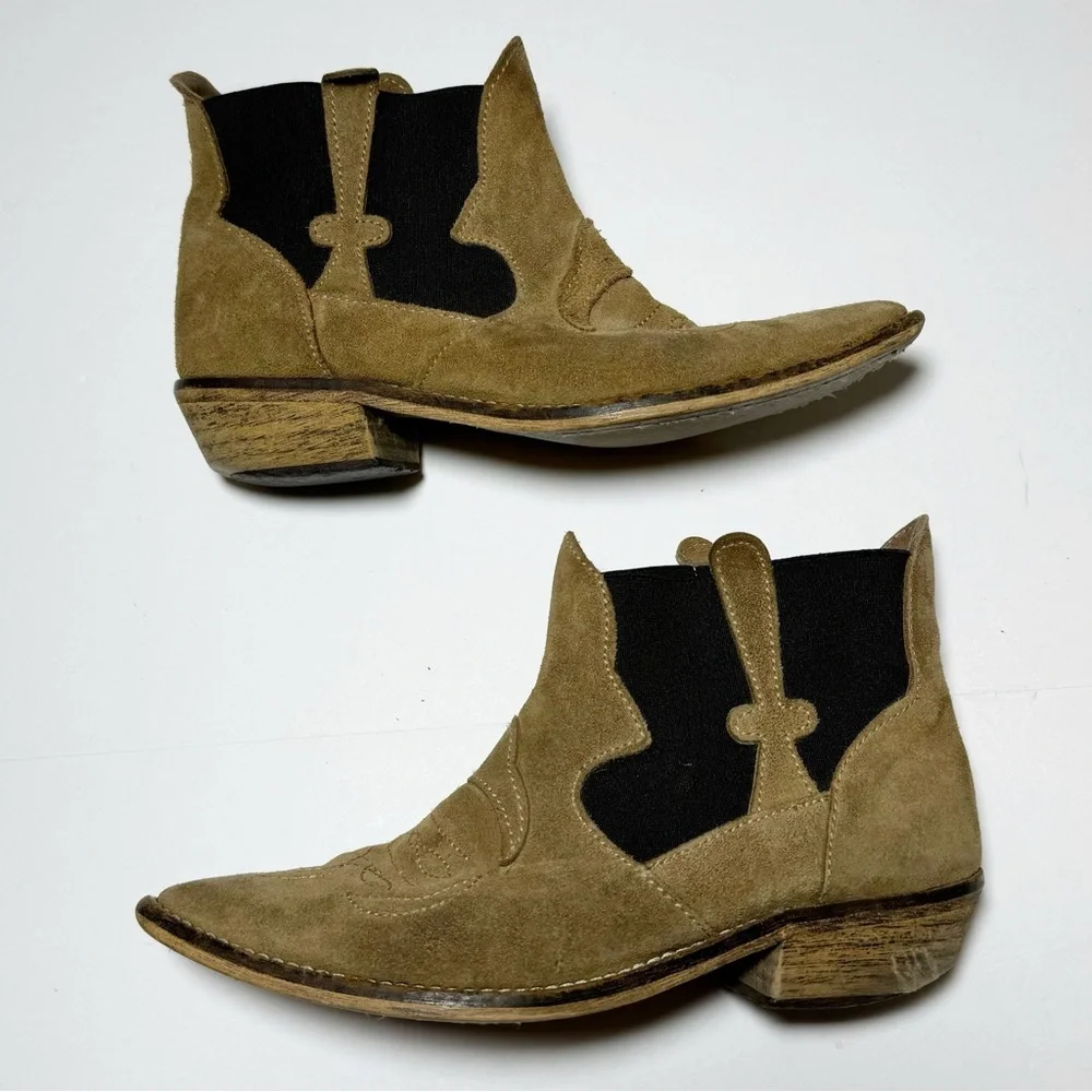 Ganni Suede Western Boots